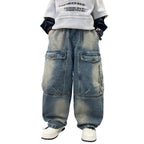Simple And Versatile Boys' Pants Loose Cargo Jeans