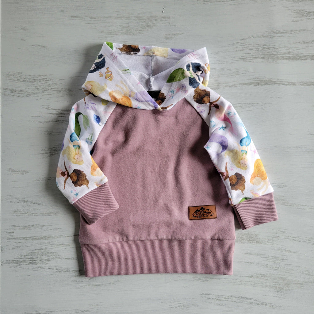 Kids Mermaid hoodie -Organic American Made Cotton