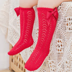 Infant Baby Loose Bow Stockings Hole Socks