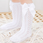 Infant Baby Loose Bow Stockings Hole Socks