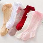 Infant Baby Loose Bow Stockings Hole Socks