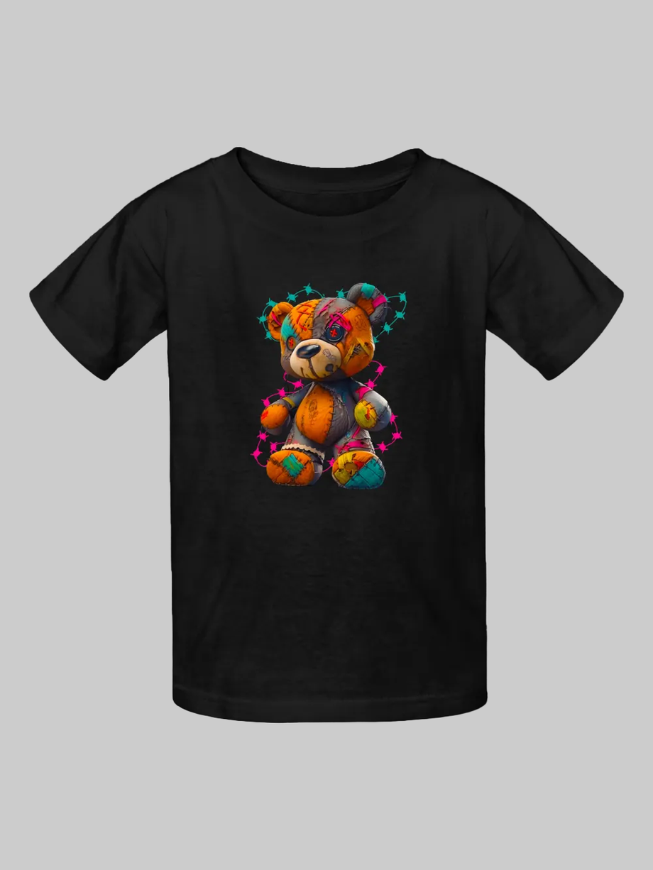 Boys Multicolor Teddy Bear Short Sleeve T-Shirt