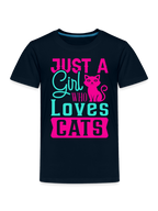 Toddler Girls Just A Girl Who Loves Cats Short Sleeve T-Shirt