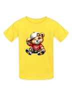 Boys Teddy Bear White Hat Short Sleeve T-Shirt