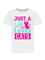 Toddler Girls Just A Girl Who Loves Cats Short Sleeve T-Shirt