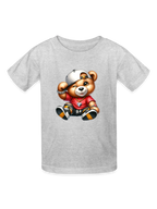 Boys Teddy Bear White Hat Short Sleeve T-Shirt