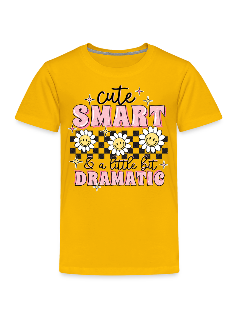 Toddler Girls Cute Smart and a Little Bit Dramatic Short Sleeve T-Shirt