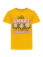 Toddler Girls Cute Smart and a Little Bit Dramatic Short Sleeve T-Shirt