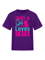 Girls Just A Girl Who Love Cats Short Sleeve Summer T-Shirt