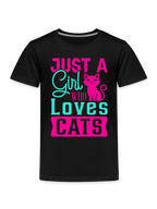 Toddler Girls Just A Girl Who Loves Cats Short Sleeve T-Shirt