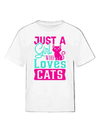 Girls Just A Girl Who Love Cats Short Sleeve Summer T-Shirt