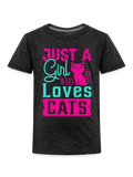 Toddler Girls Just A Girl Who Loves Cats Short Sleeve T-Shirt