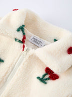 Cherry Plush Jacket for Girls – Zip-Up Winter Coat