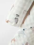 Fall Plaid Dog Print Girls Long Sleeve Twirl Dress