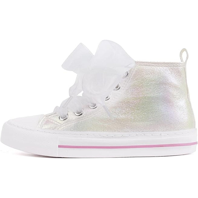 HugRain Toddler Girls Size 1 Kids White Sparkle Fashion Casual Sneaker Shoes