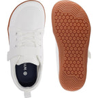 New Whitin Girls 12 White Canvas Hook Loop Wide Toe Box Zero Drop Sneaker Shoes