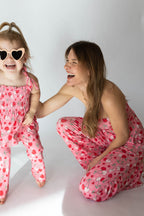 Cherry Hearts Girl's Shirred Pant Set