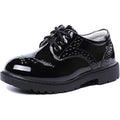 Dadawen Little Boys Size 1.5 Black Lace Up Faux Leather Oxford Dress Shoes