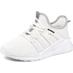 Runside Big Girls Size 1 White Mesh Lace Up Lightweight Breathable Sneaker Shoes