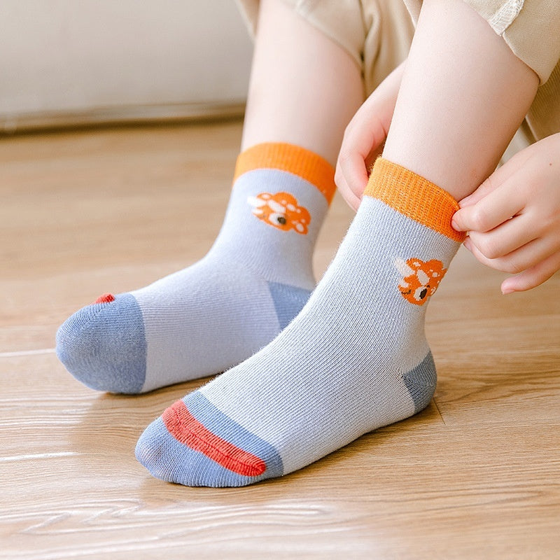 Autumn And Winter Cartoon Dinosaur Mid-calf Cotton Warm Sports Boys' Socks