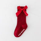 New Kids Stretchable Socks Toddlers Girls Big Bow Knee High Long Soft Cotton Lace Baby Comfortable Colorful  Socks