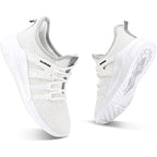 Runside Big Girls Size 1 White Mesh Lace Up Lightweight Breathable Sneaker Shoes