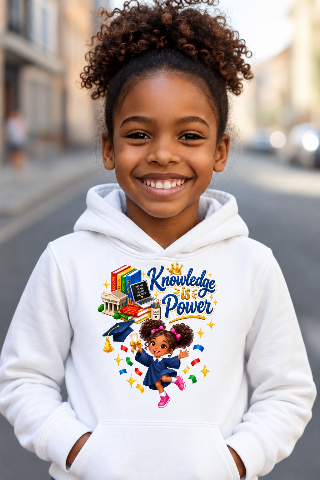Knowledge Is Power Youth Hoodie for Girls