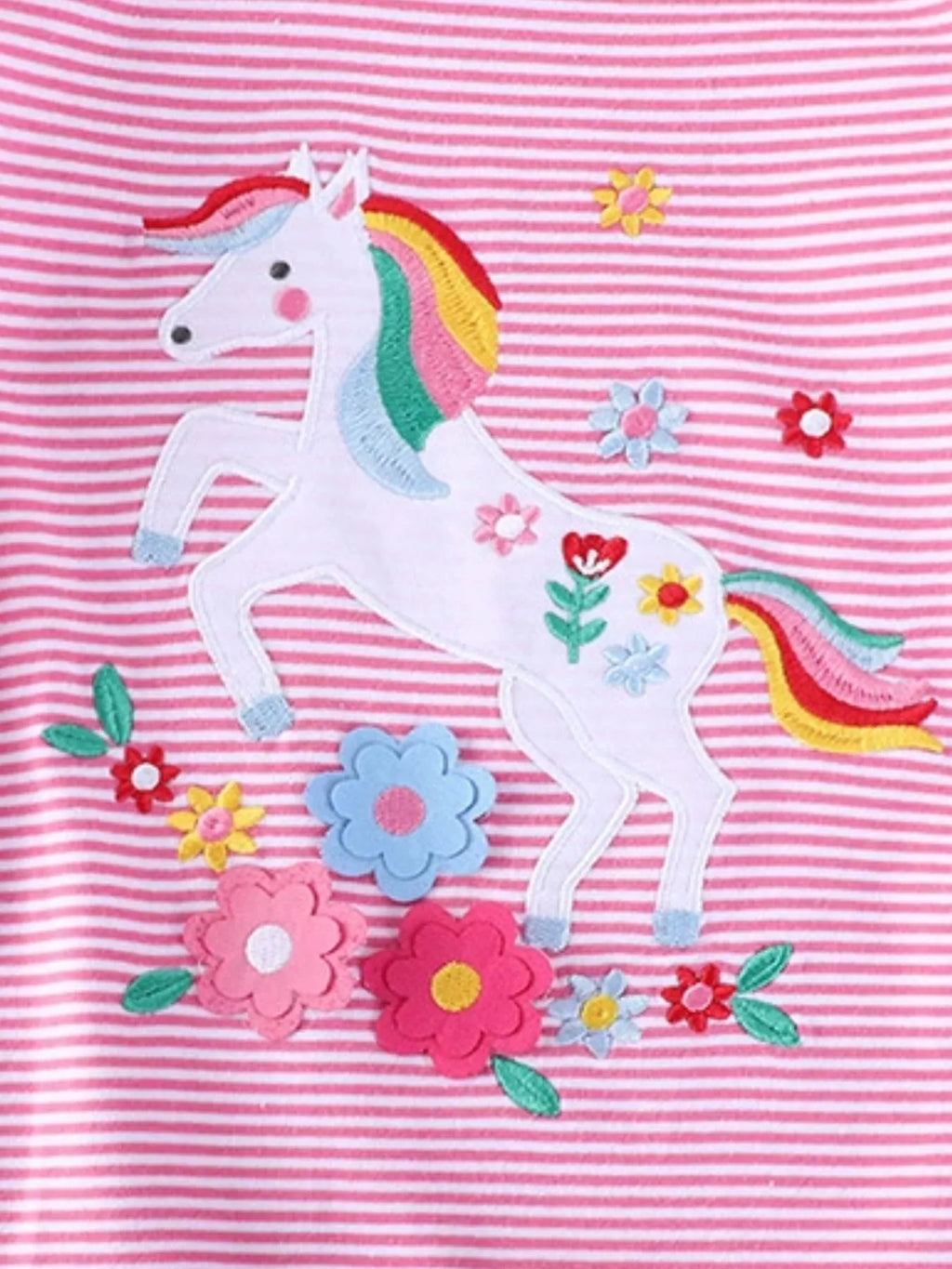 Toddler Girls Unicorn Ruffle Sleeve Striped T-Shirt