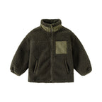 Boys' Thickening Coat Fleece Stand Collar Stitching