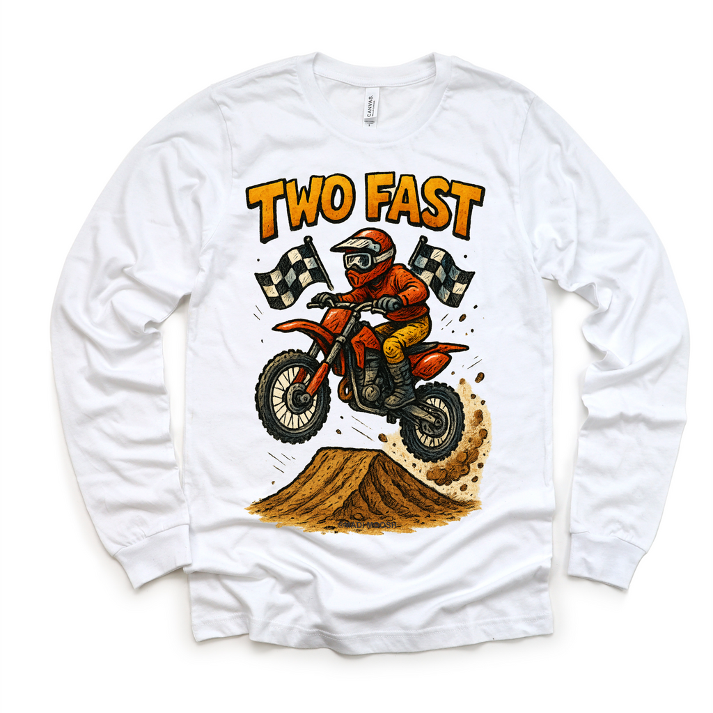 Two Fast Motocross 2nd Birthday Shirt - Boys Birthday Tee