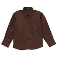Boys Brown Dress Shirt - Kids Formal Shirt with Spread Collar, Sizes 4-20 | Ferrecci