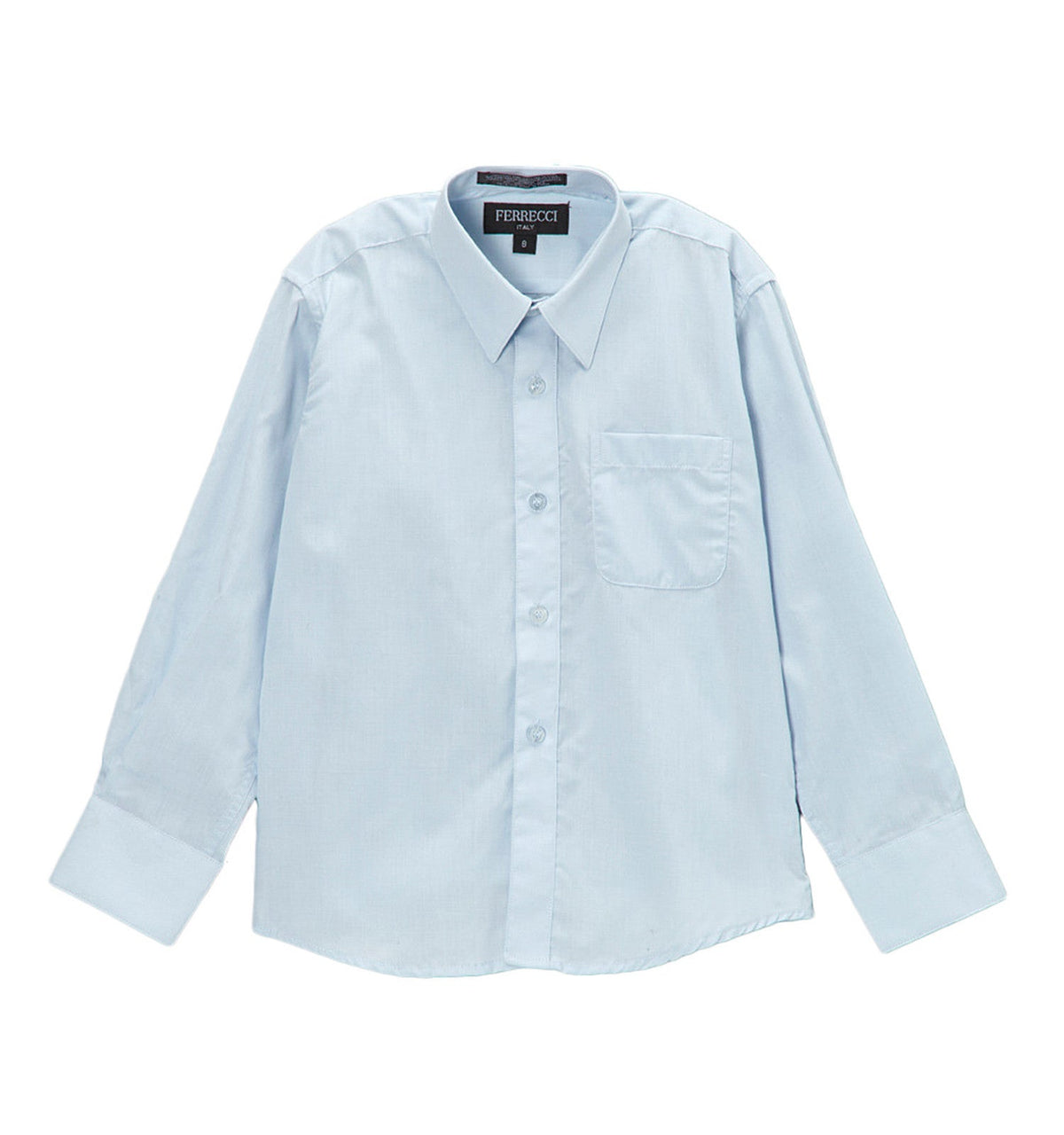 Boys Light Blue Dress Shirt - Kids Formal Shirt with Spread Collar, Sizes 4-20 | Ferrecci
