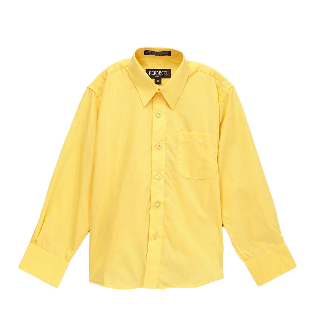 Boys Yellow Dress Shirt - Kids Formal Shirt with Spread Collar, Sizes 4-20 | Ferrecci