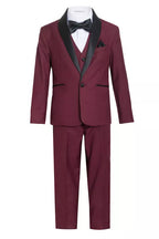 Ferrecci Boys Burgundy Shawl Collar Tuxedo – Formal Kids Tuxedo (Reno Jr)