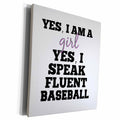 3dRose BrooklynMeme Sayings - Baseball girl - Museum Grade Canvas Wrap (cw_256612)