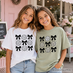 Kids Coquette Volleyball Bows T-Shirt, Cute Athletic Sports Game Day Tee for Youth Girls