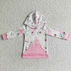 Castle floral print long sleeve girls hoodie