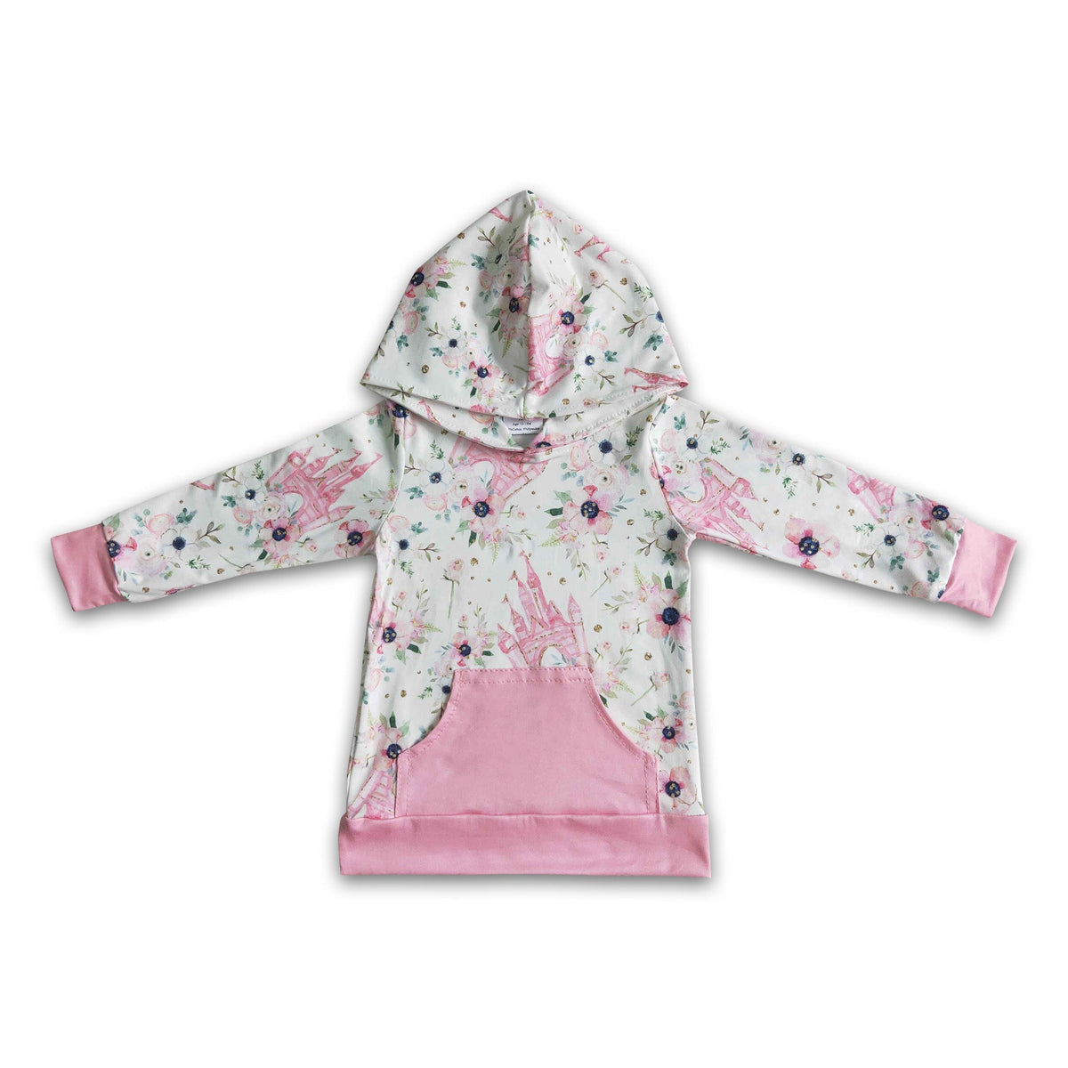 Castle floral print long sleeve girls hoodie