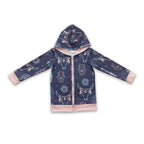 Bull skull feather zipper hoodie girls western jacket