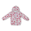 Long sleeves pink lip full zipper kids girls hooded jacket