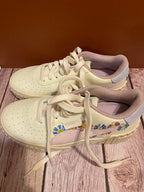Puma Cali Girls' Sneakers – White with Floral Daisy Print & Lavender Accents