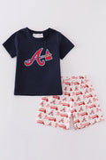 Atlanta baseball applique boy set