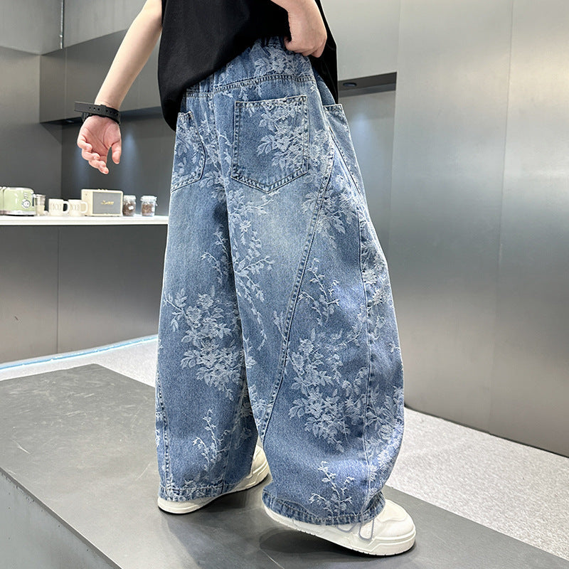 Pu Shuai Style Trousers Loose Personality Boys Trendy Jeans