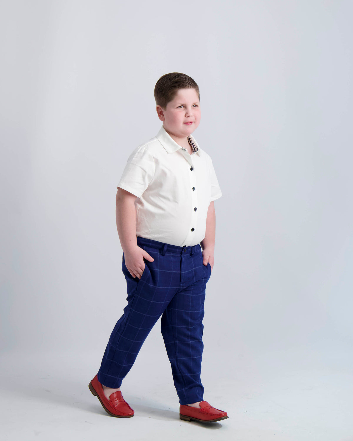 Blue Windowpane Dress Pants