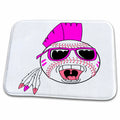 3dRose Baseball Pink Girl Punk Vector Sports Design - Dish Drying Mats (ddm-116282)