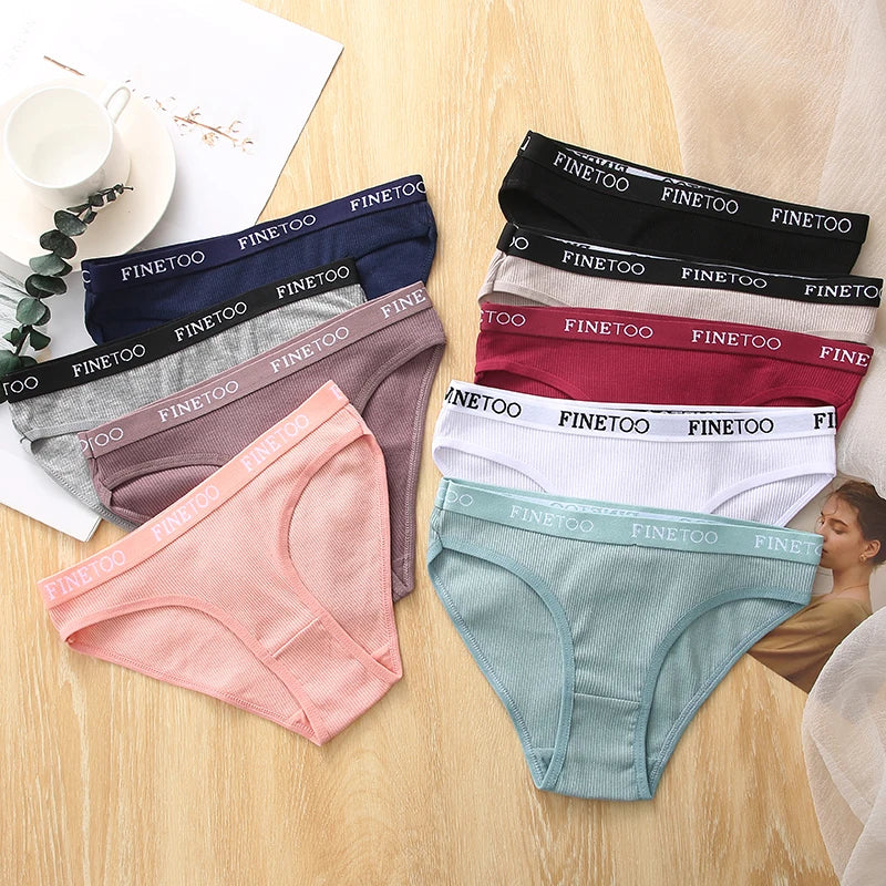2Pcs/Set M-XXL Cotton Panties for Women Letter Belt Briefs Sexy Low Rise Underwear Ladies Panty Girl Big Size Intimates Lingerie