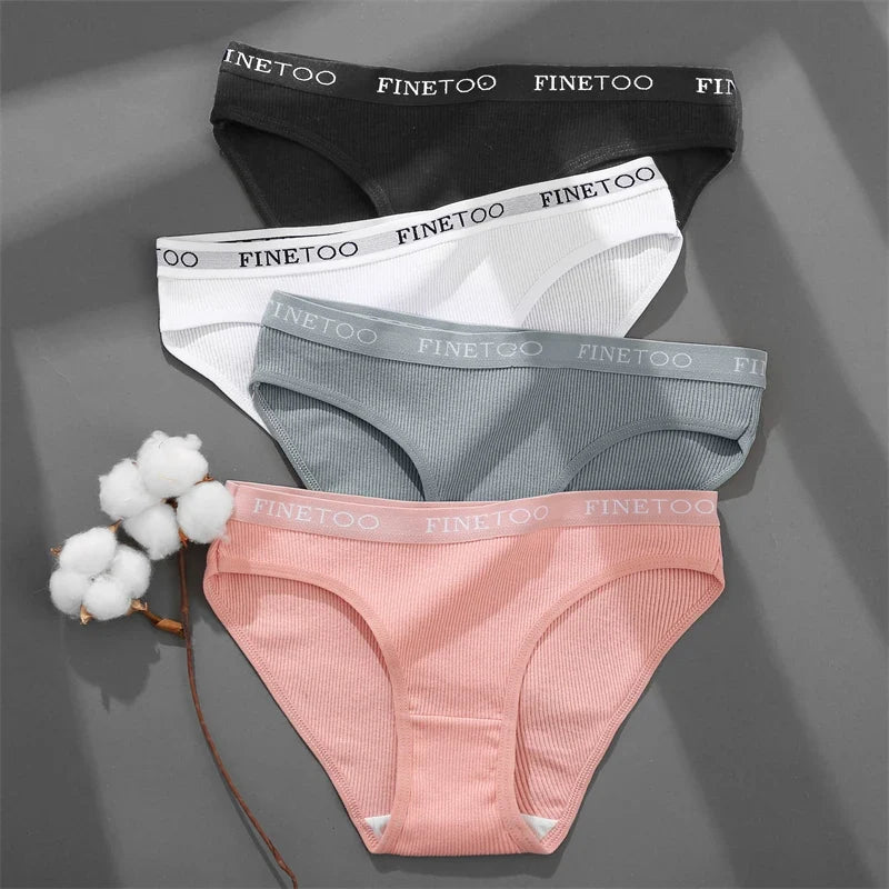 2Pcs/Set M-XXL Cotton Panties for Women Letter Belt Briefs Sexy Low Rise Underwear Ladies Panty Girl Big Size Intimates Lingerie