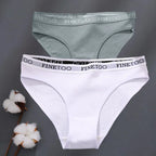2Pcs/Set M-XXL Cotton Panties for Women Letter Belt Briefs Sexy Low Rise Underwear Ladies Panty Girl Big Size Intimates Lingerie