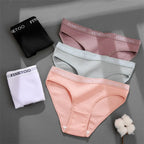 2Pcs/Set M-XXL Cotton Panties for Women Letter Belt Briefs Sexy Low Rise Underwear Ladies Panty Girl Big Size Intimates Lingerie