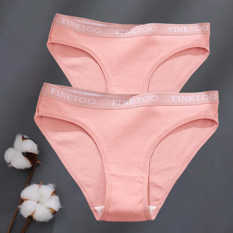 2Pcs/Set M-XXL Cotton Panties for Women Letter Belt Briefs Sexy Low Rise Underwear Ladies Panty Girl Big Size Intimates Lingerie